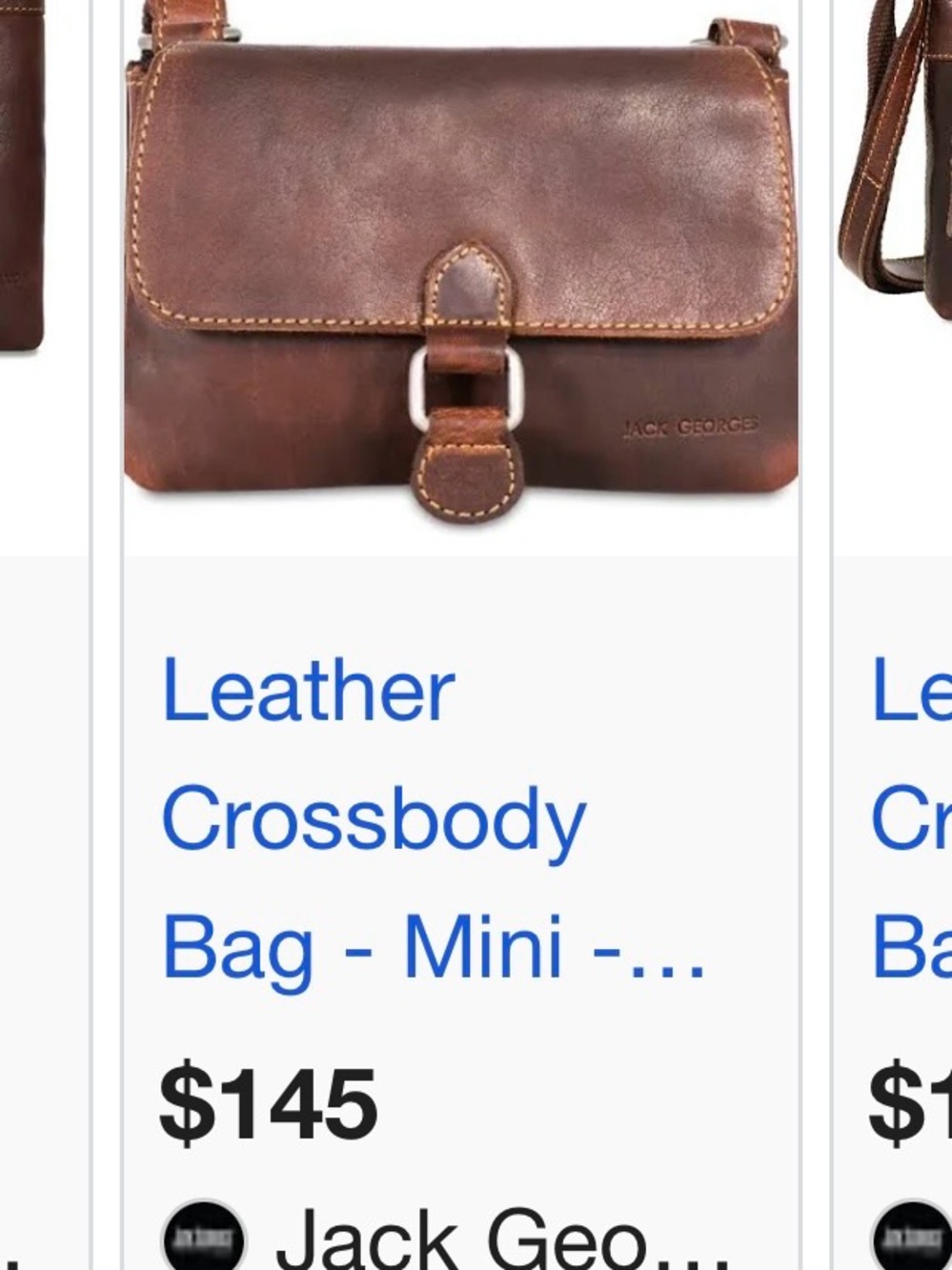 Jack George’s Brown Leather Crossbody Bag - Mini